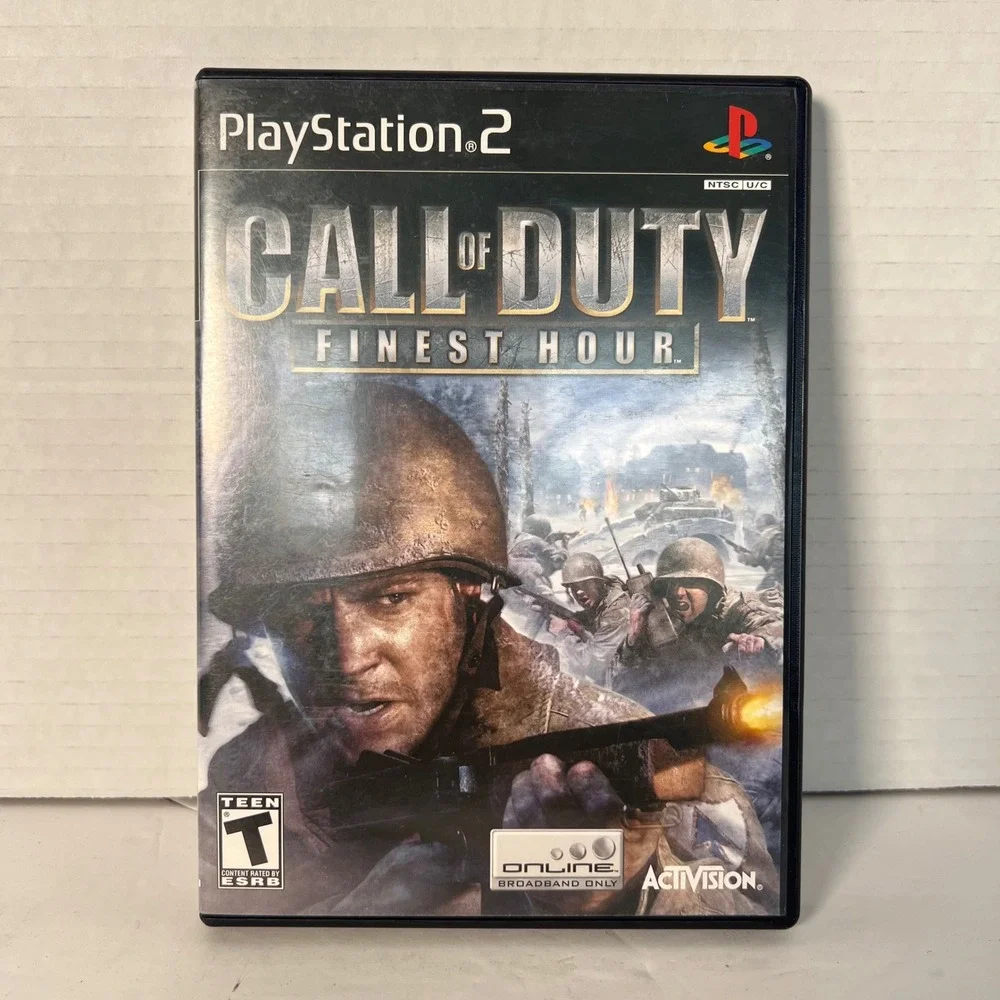 Call of Duty Finest‎ Hour Sony PlayStation 2 PS2 2004 Black Label CIB 3658